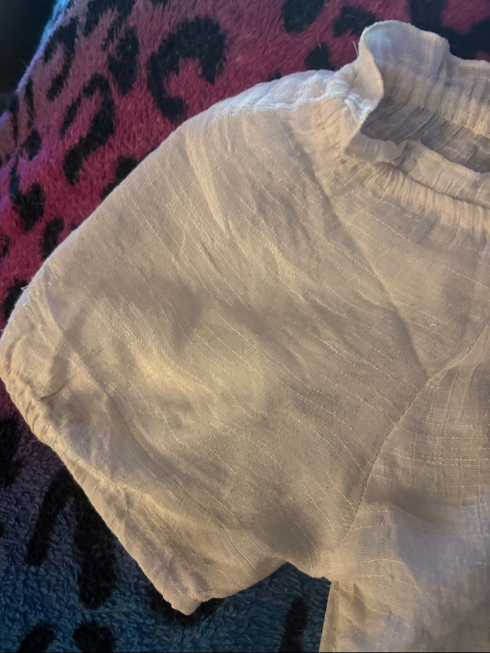 Poetry Cream Ruffle-Neck Button Front Blouse - Picture 5 of 7